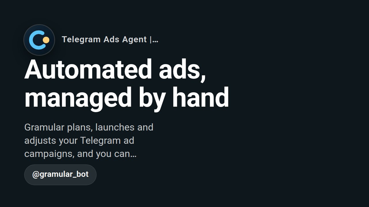 Telegram Ads Agent | Gramular