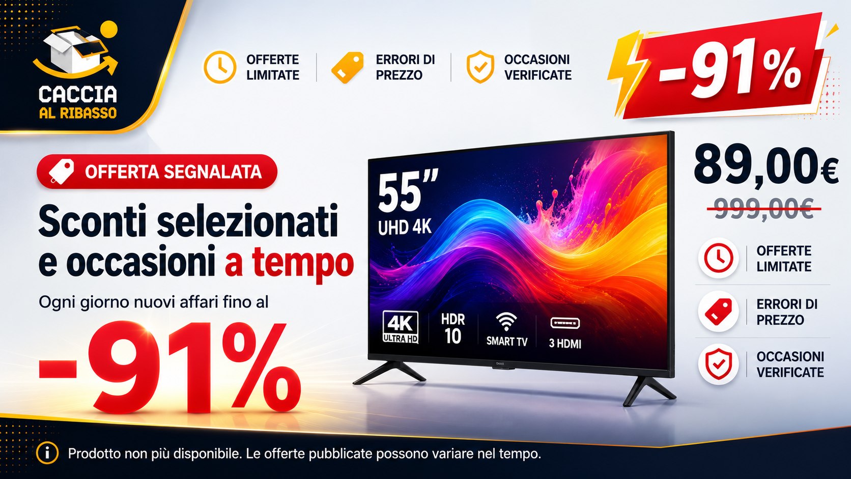 🔥 Caccia al Ribasso 🔥 - Offerte, Codici Sconto ed Errori Prezzo