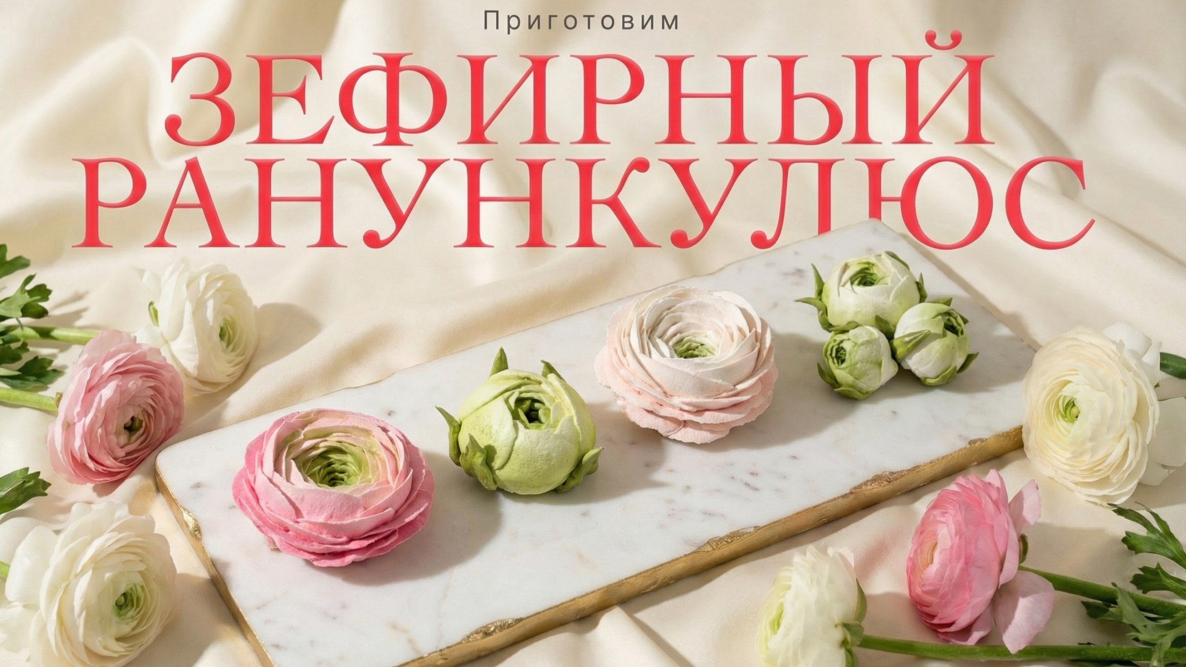 Мастер-класс по зефирному ранункулюсу